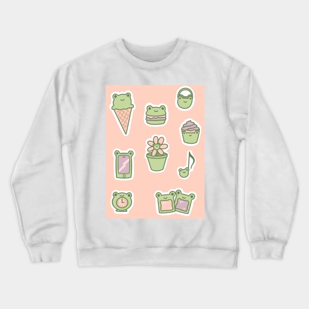 Frogs Crewneck Sweatshirt by scrambledpegs